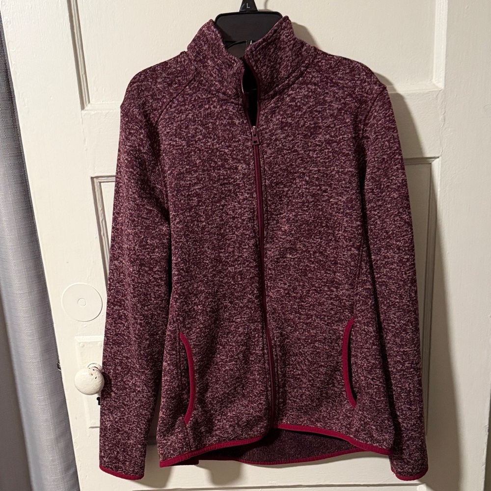 Eddie Bauer Women’s XL Maroon Full-Zip Fleece Jacket